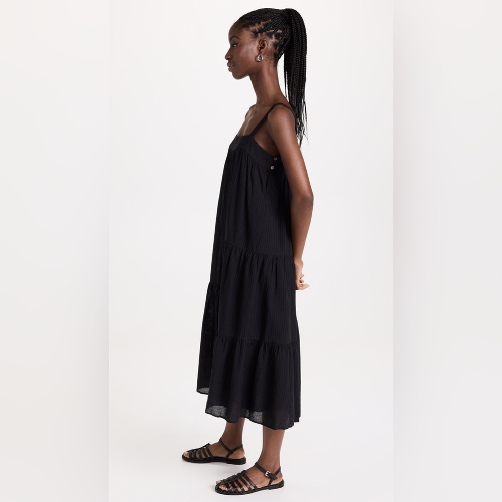 JENNI KAYNE SEERSUCKER SUMMER DRESS IN BLACK SIZE XS - Picture 3 of 10